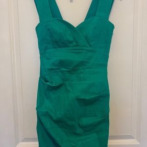 Nicole Miller Ruched Turquoise Mini Dress